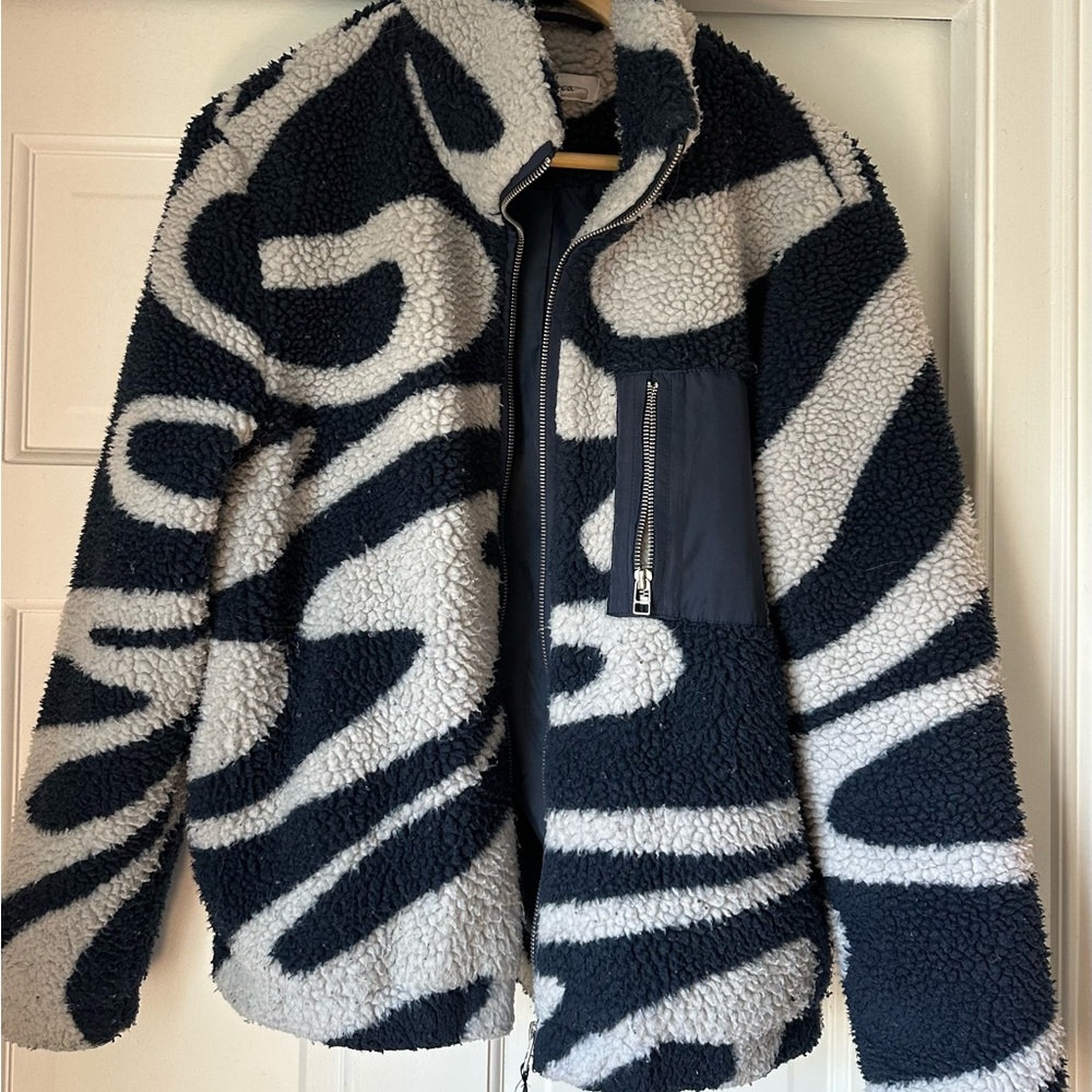 Zebra Pattern Sherpa Jacket